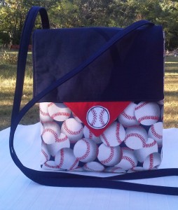 Cross Body Bag Red, White, and Blue Baseball Print Tablet Carrying Case 1P