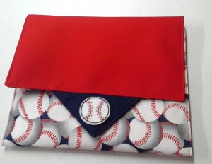 Tablet Cover Organizer iPad Size Red White Blue Baseball Print 1P