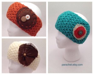 Crochet Headbands w/ Burlap - by Parchet