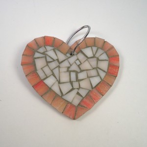 holiday ornament live in mosaics pink heart