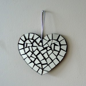 mirror heart ornament xmas live in mosaics
