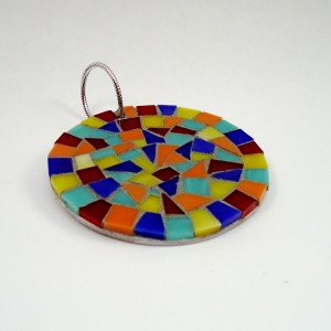 round ornament live in mosaics bright
