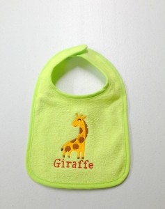 Giraffe Embroidered Baby Bib