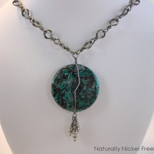 590N Green Crazy Lace Niobium Necklace-18