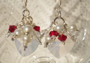 Vintage Moonstone Hearts w Swar Pearls&Crystals