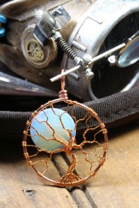 Steampunk Copper Full Moon Tree of Life Pendant by PhoenixFire Designs