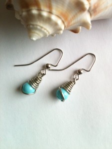 aqua wire wrapped earrings10