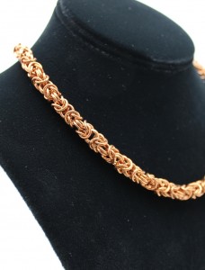 chainmaille byzantine copper necklace