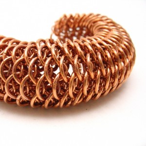 chainmaille dragonscale copper bracelet