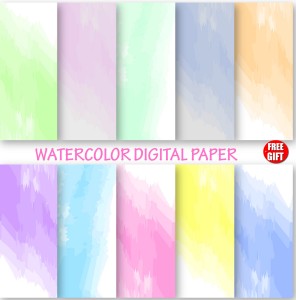 Watercolor Digital Paper, Watercolor Wallpaper, ombre DIY watercolor backgrounds for digital use and print. Color Baby shower gift wrapping