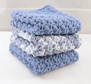 crochet washcloth blue