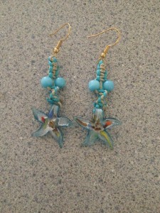 blue star handmade earrings