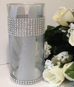 good silver glitter with roses