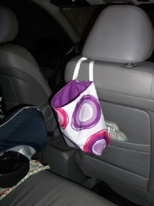 pink and purple headrest