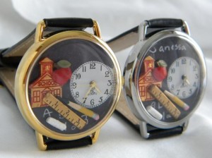 handmade teacher themed watch