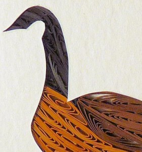 Quilled goose wall art