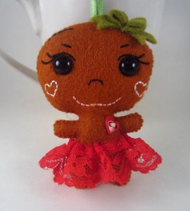 Gingerbread girl plush ornament