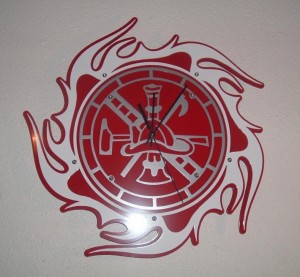 fireman wall clock handmade
