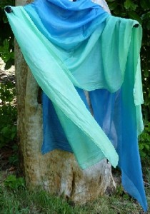 silk shawl dance blue