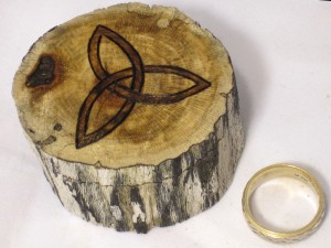 Triquetra Celtic knot keepsake box in driftwood
