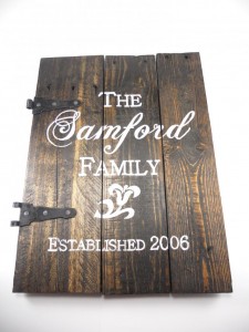 wood pallet family name sign handmade