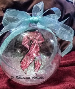 Quilled Breast Cancer Awarness Ribbon ornament