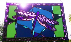 Stained Glass Dragonfly Panel 13