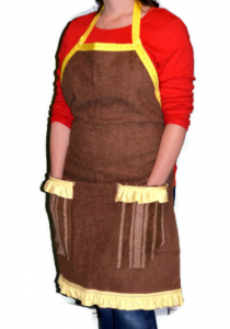 Brown apron on Cath