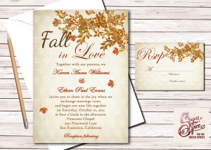 Fall In Love Wedding Invitation2