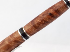 Wooden Pen in swirling brown burl wood