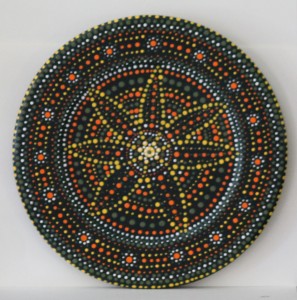aboriginal dark green plate