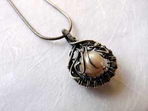 pearl necklace closeup