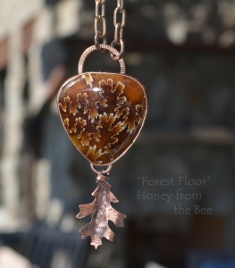 Forest Floor - Ammonite Copper Leaf Pendant