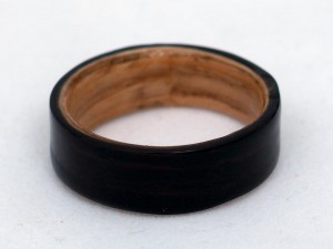 Bentwood ring size 11.5 two tone black ebony and red oak