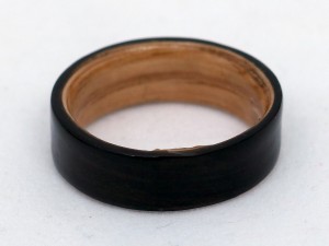 Bentwood ring size 11.5 two tone black ebony and red oak