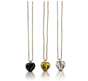 Street Hearts Crushed Heart Melt Necklaces High Fashion - Oragnic Jewelry Made by Hand by Aviv Kinel
