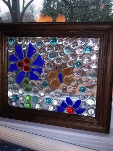 flower butterfly glass mosaic