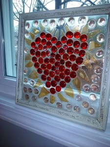 heart sea glass mosaic 2