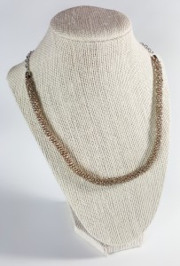 kumihimo necklace silver brown 03