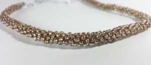 kumihimo necklace silver brown 04