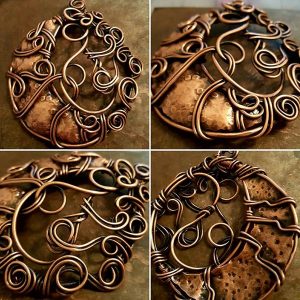 moon pendant copper handmade