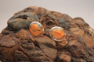 5214 orange glass earrings