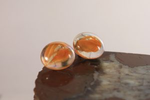 5246 orange glass earrings