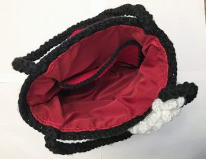 Inside Red Crocodile Stitch Bag