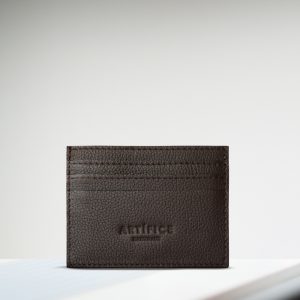 Leather Cardholder Wallet Dark Brown