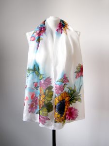 silk scarf Spring Lady handpainted minkulul 2