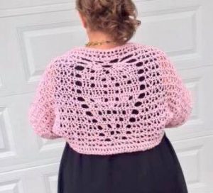 Shabby Chic Heart Shrug crochet pattern