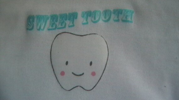 printed onesie or Tshirt "sweet tooth" boys girls sizes 0-3 months-5T custom original hand drawn designs