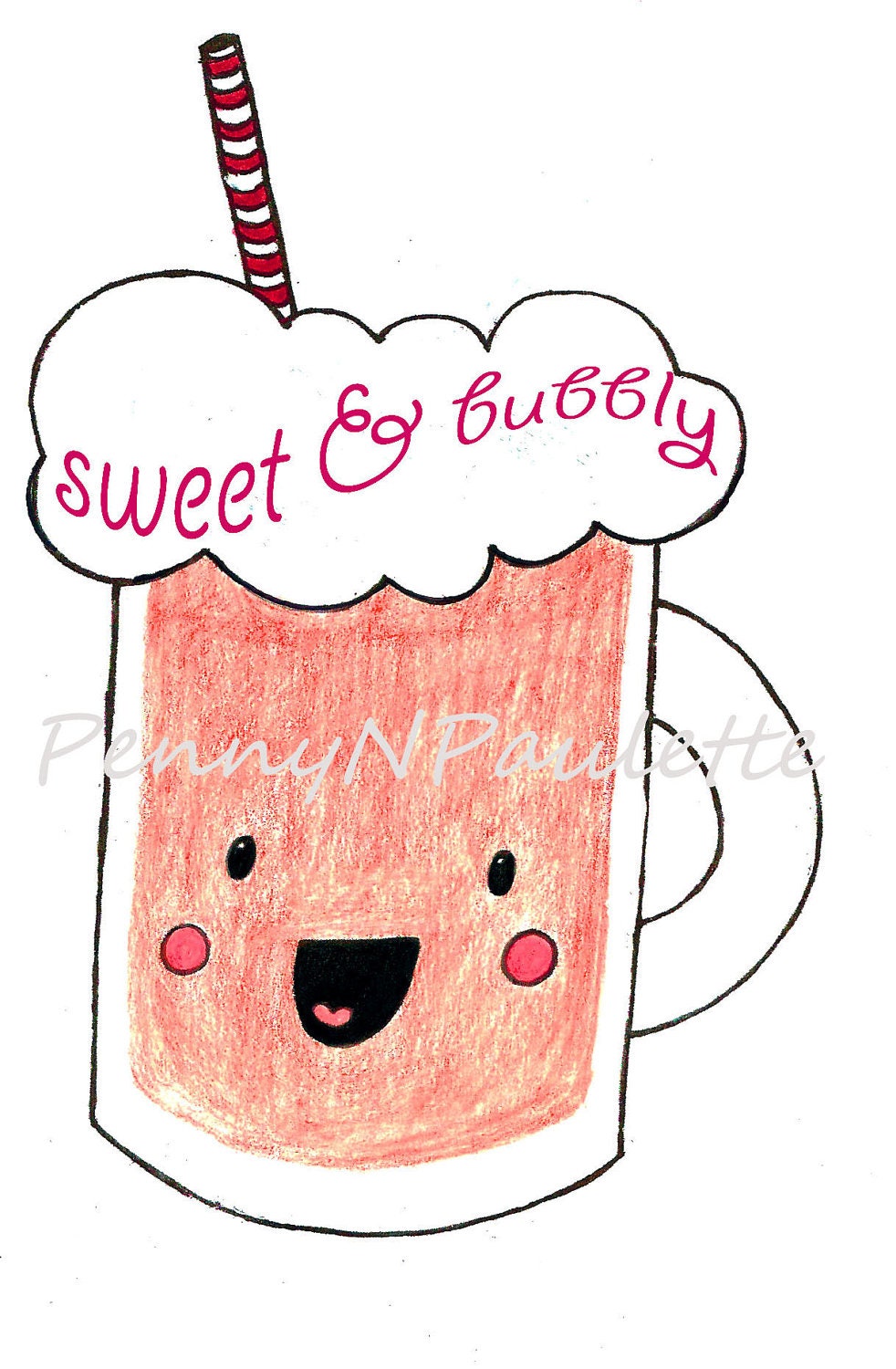 childrens babies "Sweet & Bubbly" root beer float printed tshirt custom made to order sizes 0-5T OOAK original hand drawn designs