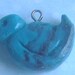 Faux turquoise bird,  polymer clay charm or pendant (includes clasp) ooak